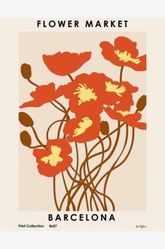 Pelcasa - Plakat Flower Market. Barcelona - Beige - Posters - - Homero...