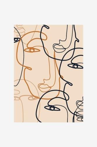 Malerifabrikken - Poster Abstract Lines 1 - Beige - Posters - - Homero...