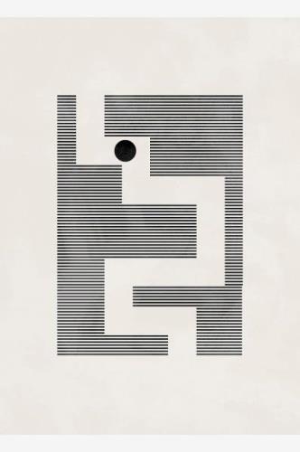 Pelcasa - Plakat Minimalist Maze - Beige - Posters - - Homeroom