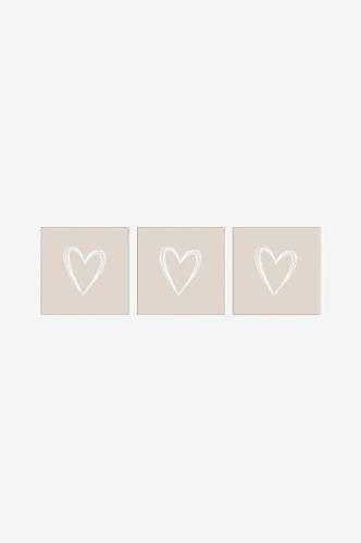 Paperproducts Design - Servietter Pure Heart 33x33 cm Taupe 3 stk. 20-...