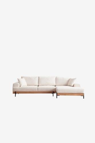 Homitis - Hjørnesofa -Tan Right - Hvid - Sofaer med chaiselong - - Hom...