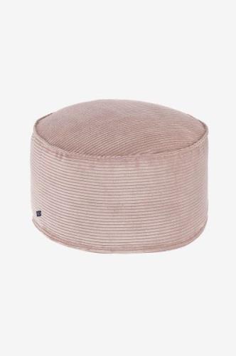 Kave Home - Puf, Zina Ø 60 cm - Rosa - Fodskamler & puffer - - Homeroo...