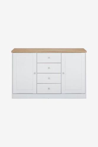 Loft24 - Skænk Heide 2 låger/4 skuffer - Hvid - Skænke & sideboards - ...