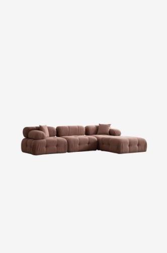 Hanah Home - Hjørnesofa Puca 4-sædet - Brun - Sofaer med chaiselong - ...