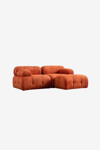 Hanah Home - Hjørnesofa Muffin 3-sædet - Orange - Sofaer med chaiselon...