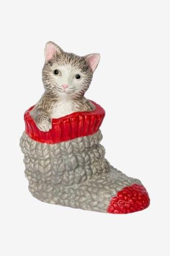 Cult Design - RAGGSOCKS-katt, 8x5x10cm - Flerfarvet - Julepynt - - Hom...