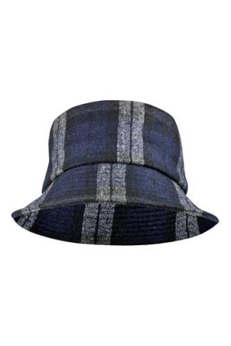 CRÉTON ACCESSORIES Checks hat (MIDNIGHT NAVY, 59)