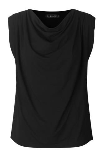 CRÉTON Drape bluse (SORT, S)