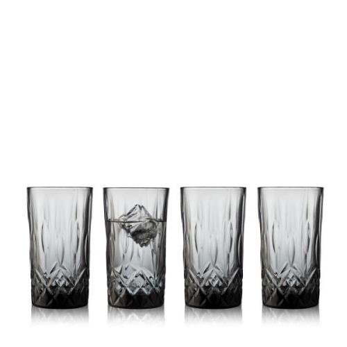 LYNGBY GLAS Sorrento highball 38 cl 4 stk smoke