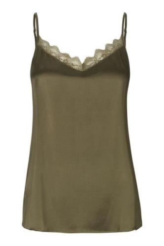 CRÉTON Annie silke top (DARK OLIVE, S)