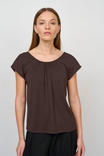 CRÉTON CRDrape bluse (DARK BROWN S)