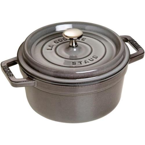 Staub Rund Gryde 22 cm 2,6 liter Grafitgrå