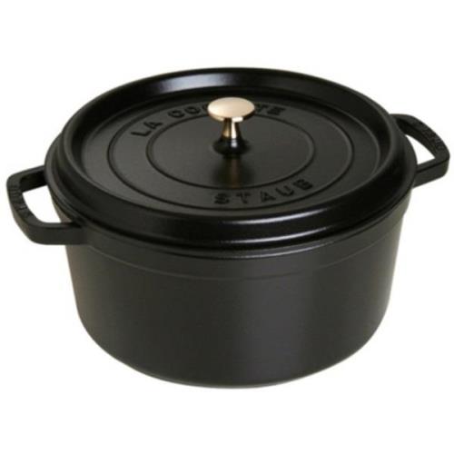 Staub Rund Gryde 30 cm 8,35 liter Sort