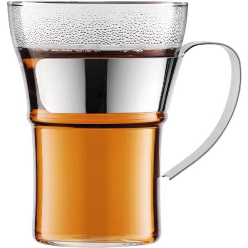 Bodum ASSAM Kaffeglas med krom hank, 2 stk. - 0,35 l