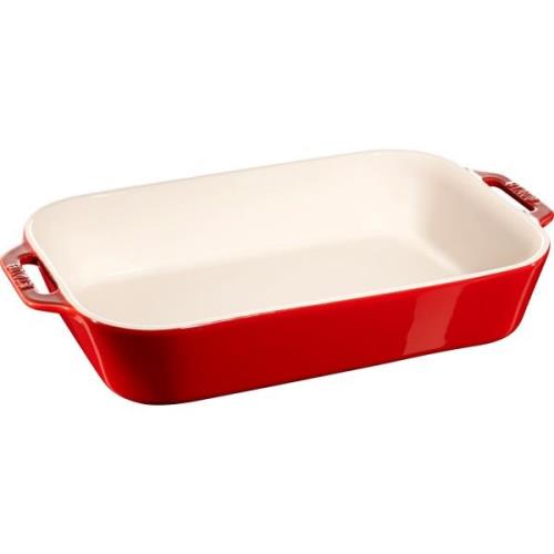 Staub Rektangulær Ovnfast Fad 34 x 24 cm Rød