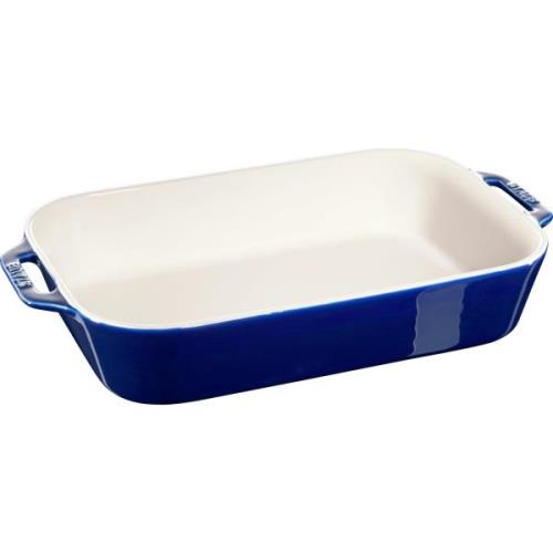 Staub Rektangulær Ovnfast Fad 34 x 24 cm Blå