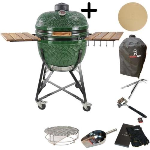 Kamado Sumo Maxi kulgrill m. tilbehørspakke, grøn