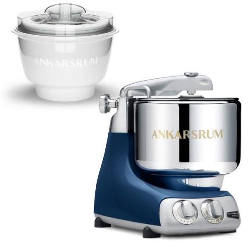 Ankarsrum AKM 6230 røremaskine med ismaskine, ocean blue