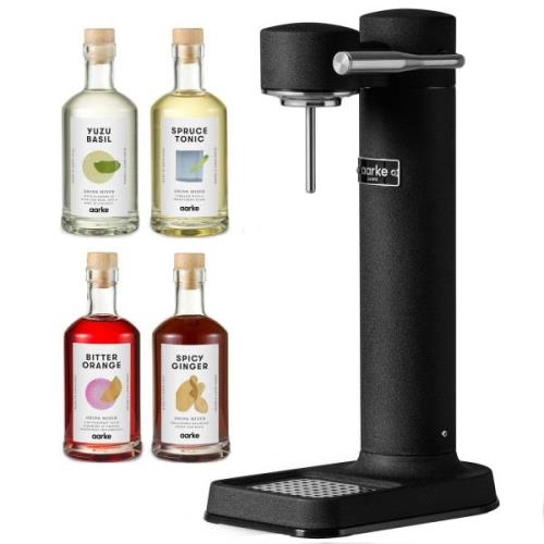 Aarke Carbonator 3 sodavandsmaskine + Drink Mixer 4-pak, sort