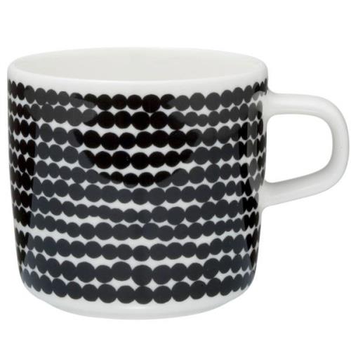 Marimekko OIVA kaffekop 2 dl., siirtolapuutarha, hvid/sort