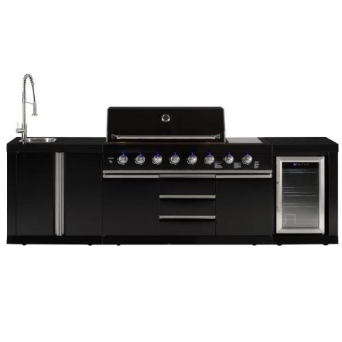 Mustang Gasgrill Black Diamond 6+2 sommerkøkken med køleskab og vandha...