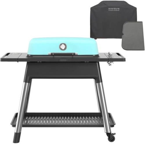 Everdure Furnace gasgrill + grillbetræk & grillplade, mat mint