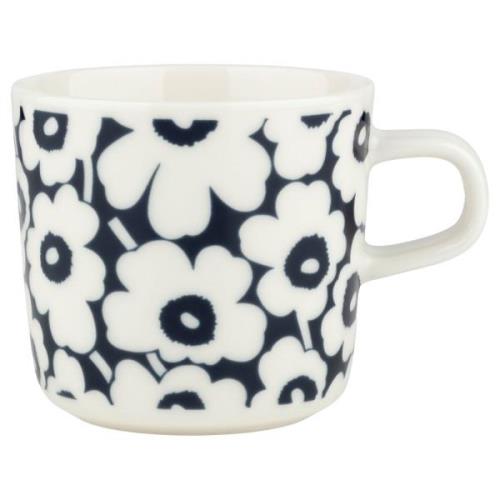 Marimekko Pikkuinen Unikko kaffekop 2 dl, blå/hvid