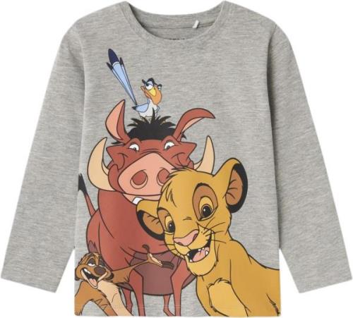 Name It Nmmjoost Lionking LS TOP WDI Str 104 - Grå Langærmede T-shirts...