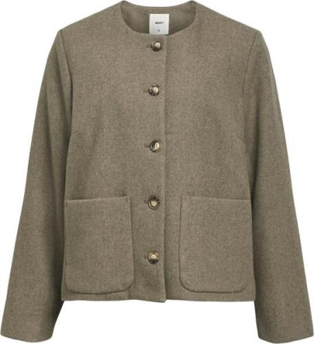 Object Objpisa Short Jacket DIV Kvinde Desert Taupe/melange Overgangsj...