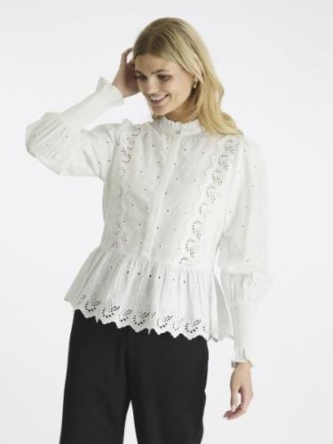 Neo Noir Maviana Emb Blouse Kvinde White Langærmede Bluser Str 40 - ho...