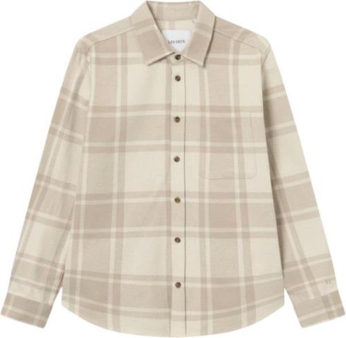 Les Deux Jeremy Flannel Shirt Mand Desert Taupe/light Desert Sand Lang...