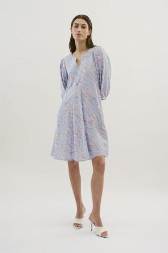 Karen by Simonsen Kbpassion Indie Dress Kvinde Palmer Aop Dusty Blue M...