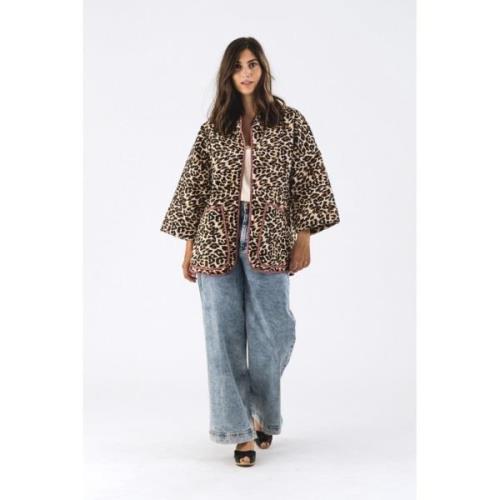 Lollys Laundry Lulull Jacket 3/4 Kvinde Leopard Print Overgangsjakker ...