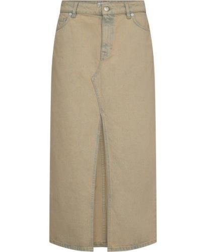 Filippa K Long Slit Denim Skirt Kvinde Beige Over Maxi Nederdele Str 4...