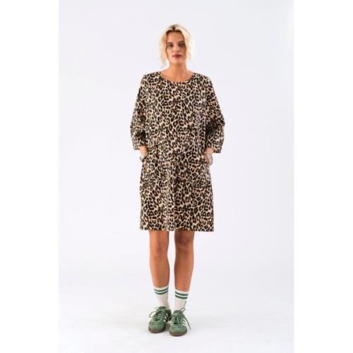 Lollys Laundry Carlall Short Dress SS Kvinde Leopard Print Korte Kjole...