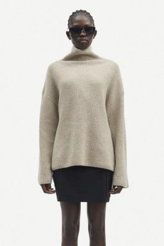 Samsøe Samsøe Sazlata Turtleneck 15353 Kvinde Khaki Mel. Sweaters Str ...