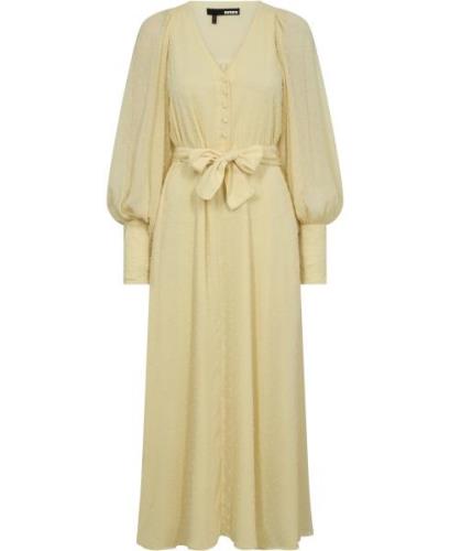 ROTATE Birger Christensen Medi Dress With Belt Kvinde Pastel Yellow Mi...