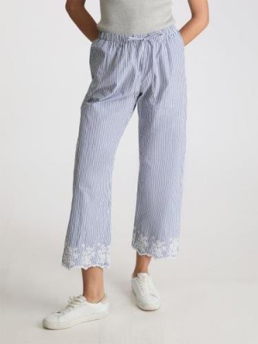 Neo Noir William Stripe Pants Kvinde Blue Bukser Med Brede Ben Str 40 ...