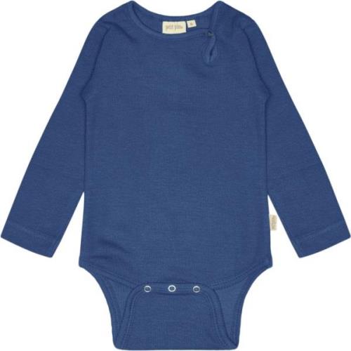 PETIT PIAO Body L/S Modal Str 80 cm - Deep Cobalt Langærmede Bodies Bo...