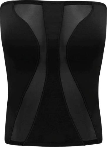 OW Collection Swirl Tube Top Kvinde Black Caviar Toppe Str L - Polyest...