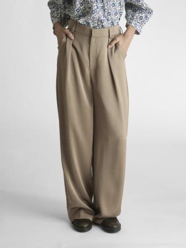 Neo Noir Alessandra Heavy Sateen Pants Kvinde Dark Taupe Bukser Med Br...