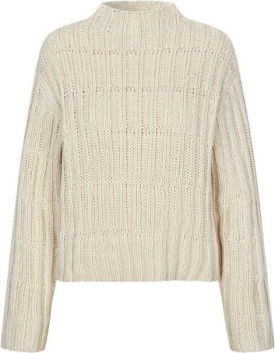 Modström Felipemd Wool Short Tneck Kvinde Summer Sand Sweaters Str L -...