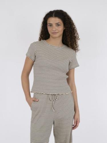 Neo Noir Lonnie Stripe Tee Kvinde Sand Toppe Str 40 - hos Magasin