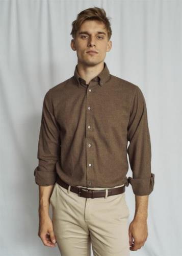 Bruun & Stengade BS Muriel Casual Modern Fit Shirt Mand Brown Langærme...