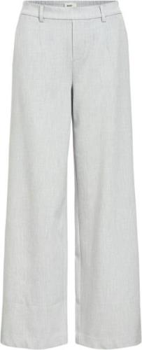 Object Objlisa Wide Pant Noos Kvinde Light Grey Melange Bukser Med Lig...