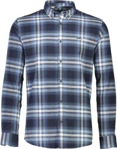 Lindbergh Brushed Checked Shirt L/S Mand Blå Langærmede Skjorter Str L...