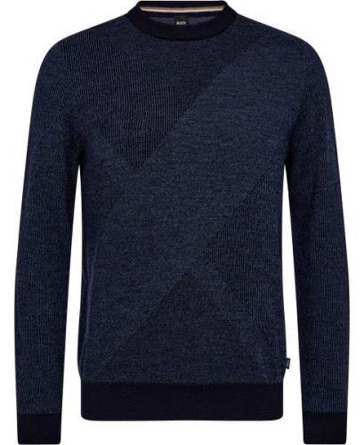 BOSS Heclaus Mand Dark Blue Sweaters Str L - hos Magasin