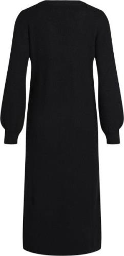 Object Objmalena L/S Knit Dress Noos Kvinde Black Midi Kjoler Str L - ...