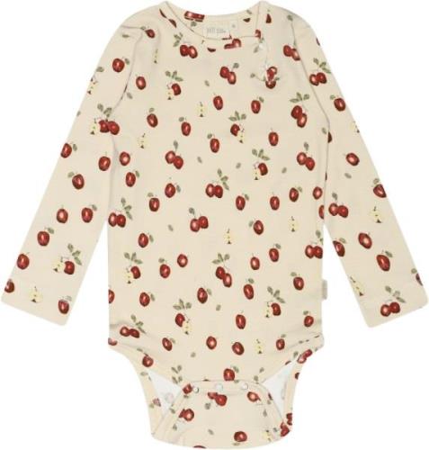 PETIT PIAO Body L/S Printed Str 56 cm - Apple Aop Langærmede Bodies Bo...