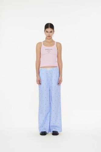 ROTATE Birger Christensen Highwaisted Pants Kvinde Blue Logo Stripe + ...